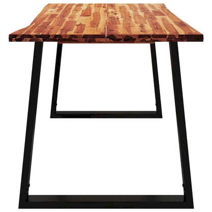 Table de salle à manger vidaXL avec bord naturel 78,7 x 35,4 x 29,5 cm, en bois d'acacia massif