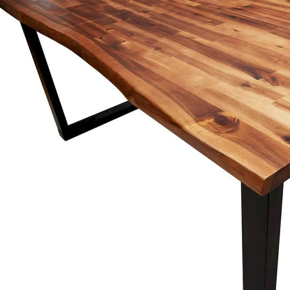 Table de salle à manger vidaXL avec bord naturel 78,7 x 35,4 x 29,5 cm, en bois d'acacia massif