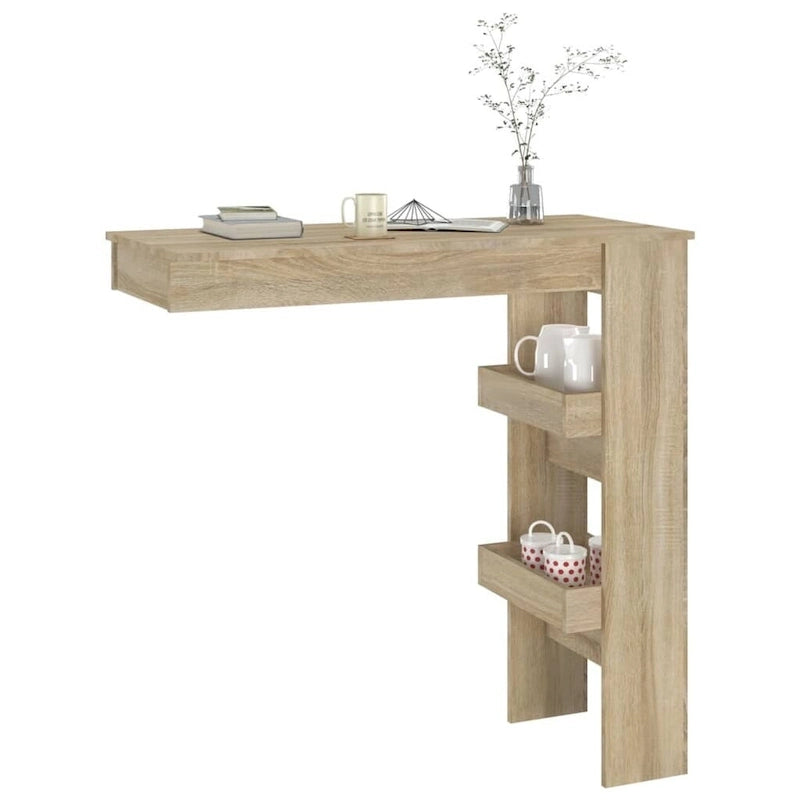 Table de bar murale vidaXL, table de bar de cuisine, table à manger, bureau d'ordinateur, bois d'ingénierie - 40,2 x 17,7 x 40,7