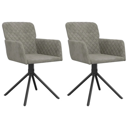 Chaises de salle à manger pivotantes vidaXL, lot de 2, style moderne, revêtement en velours - 20,3 x 23,2 x 32,9
