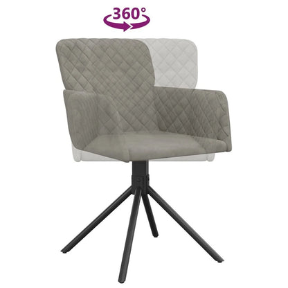 Chaises de salle à manger pivotantes vidaXL, lot de 2, style moderne, revêtement en velours - 20,3 x 23,2 x 32,9