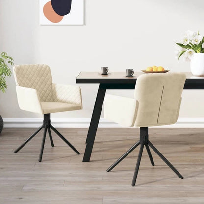 Chaises de salle à manger pivotantes vidaXL, lot de 2, style moderne, revêtement en velours - 20,3 x 23,2 x 32,9