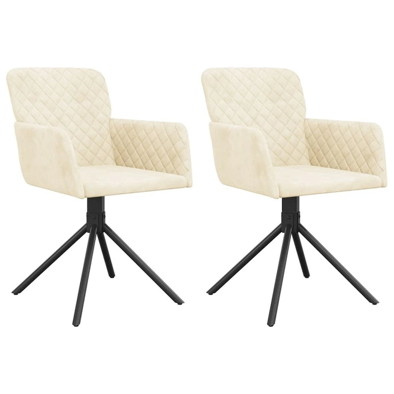 Chaises de salle à manger pivotantes vidaXL, lot de 2, style moderne, revêtement en velours - 20,3 x 23,2 x 32,9