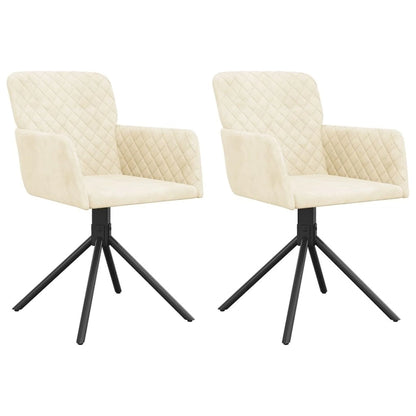 Chaises de salle à manger pivotantes vidaXL, lot de 2, style moderne, revêtement en velours - 20,3 x 23,2 x 32,9
