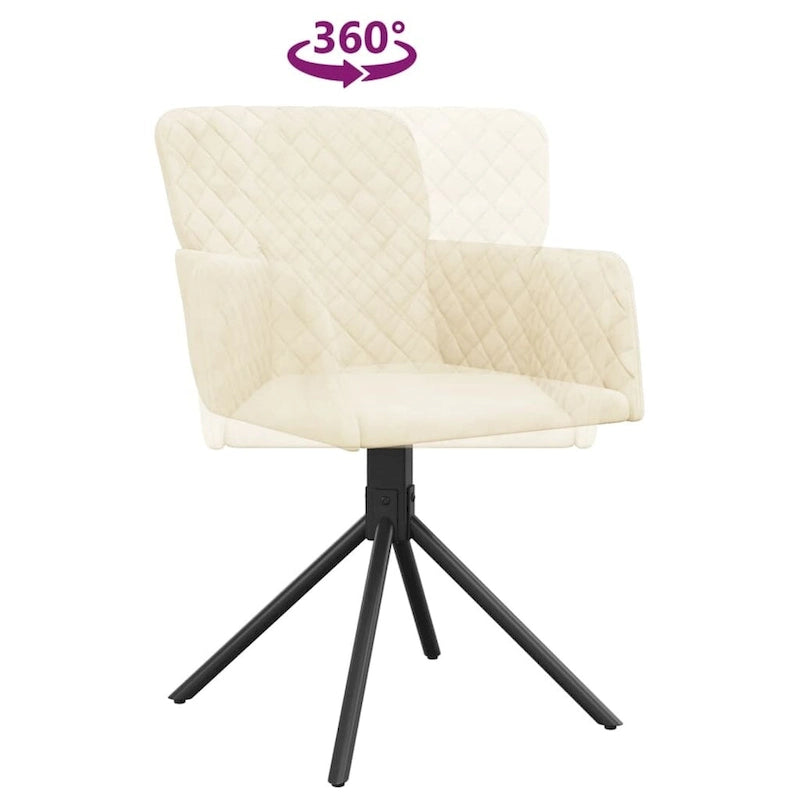 Chaises de salle à manger pivotantes vidaXL, lot de 2, style moderne, revêtement en velours - 20,3 x 23,2 x 32,9