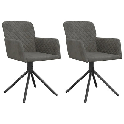 Chaises de salle à manger pivotantes vidaXL, lot de 2, style moderne, revêtement en velours - 20,3 x 23,2 x 32,9