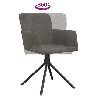 Chaises de salle à manger pivotantes vidaXL, lot de 2, style moderne, revêtement en velours - 20,3 x 23,2 x 32,9