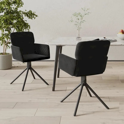 Chaises de salle à manger pivotantes vidaXL, lot de 2, style moderne, revêtement en velours - 20,3 x 23,2 x 32,9