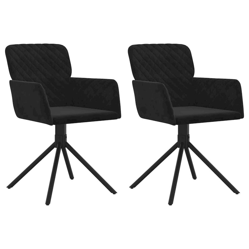 Chaises de salle à manger pivotantes vidaXL, lot de 2, style moderne, revêtement en velours - 20,3 x 23,2 x 32,9
