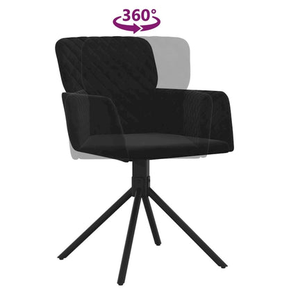 Chaises de salle à manger pivotantes vidaXL, lot de 2, style moderne, revêtement en velours - 20,3 x 23,2 x 32,9
