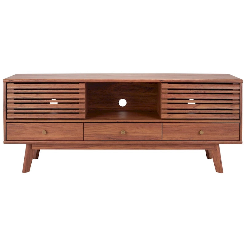 Meuble TV SAFAVIEH Ciera à 3 tiroirs (pour téléviseur à écran plat 65 pouces) - 149 cm x 38,6 cm x 60,7 cm (58,7 po x 15,2 po x 23,9 po) - 150 cm (L) x 38 cm (P) x 61 cm (H)