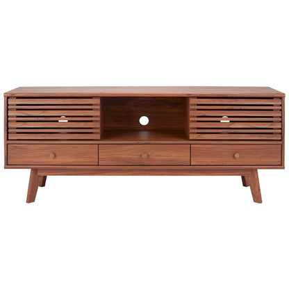Meuble TV SAFAVIEH Ciera à 3 tiroirs (pour téléviseur à écran plat 65 pouces) - 149 cm x 38,6 cm x 60,7 cm (58,7 po x 15,2 po x 23,9 po) - 150 cm (L) x 38 cm (P) x 61 cm (H)