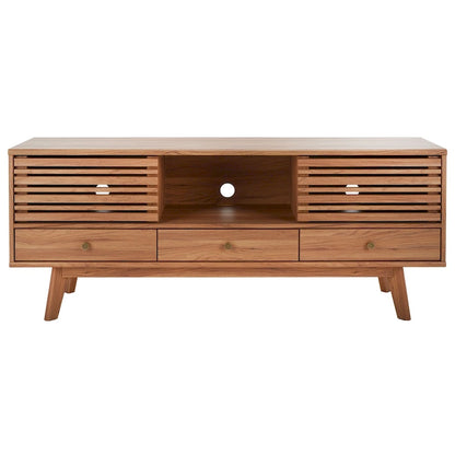 Meuble TV SAFAVIEH Ciera à 3 tiroirs (pour téléviseur à écran plat 65 pouces) - 149 cm x 38,6 cm x 60,7 cm (58,7 po x 15,2 po x 23,9 po) - 150 cm (L) x 38 cm (P) x 61 cm (H)
