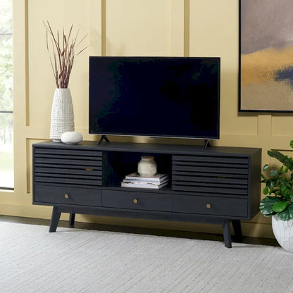 Meuble TV SAFAVIEH Ciera à 3 tiroirs (pour téléviseur à écran plat 65 pouces) - 149 cm x 38,6 cm x 60,7 cm (58,7 po x 15,2 po x 23,9 po) - 150 cm (L) x 38 cm (P) x 61 cm (H)