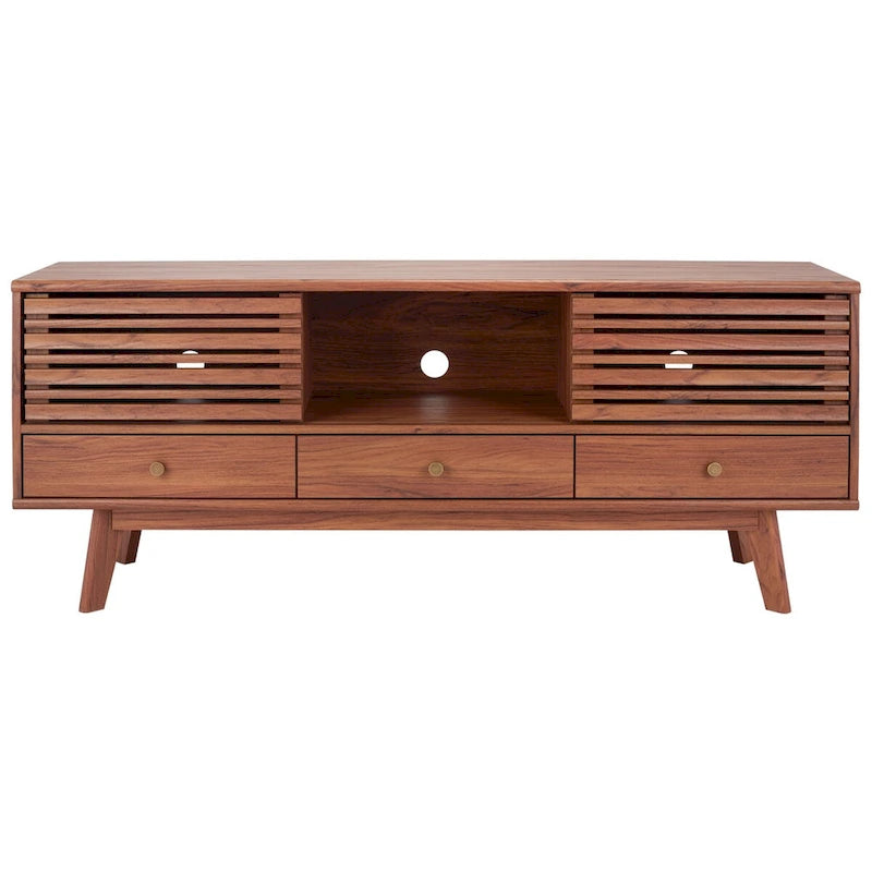 Meuble TV SAFAVIEH Ciera à 3 tiroirs (pour téléviseur à écran plat 65 pouces) - 149 cm x 38,6 cm x 60,7 cm (58,7 po x 15,2 po x 23,9 po) - 150 cm (L) x 38 cm (P) x 61 cm (H)