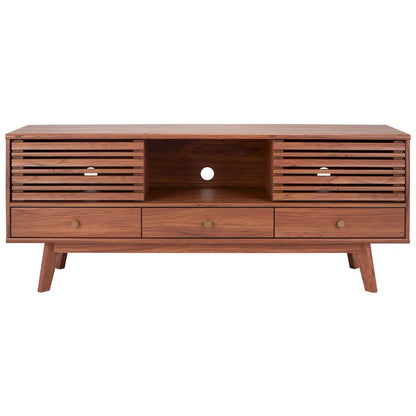 Meuble TV SAFAVIEH Ciera à 3 tiroirs (pour téléviseur à écran plat 65 pouces) - 149 cm x 38,6 cm x 60,7 cm (58,7 po x 15,2 po x 23,9 po) - 150 cm (L) x 38 cm (P) x 61 cm (H)