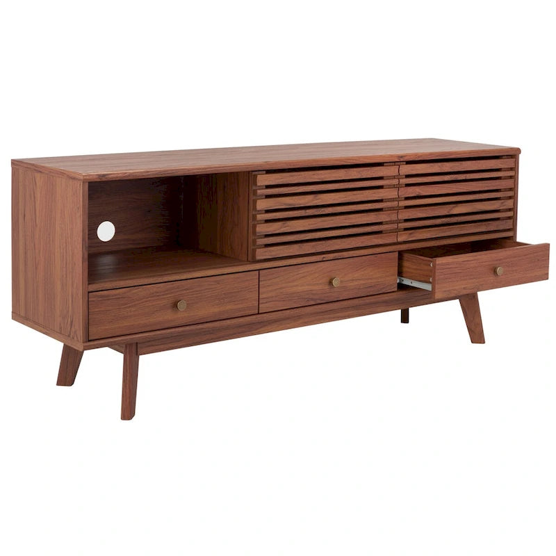 Meuble TV SAFAVIEH Ciera à 3 tiroirs (pour téléviseur à écran plat 65 pouces) - 149 cm x 38,6 cm x 60,7 cm (58,7 po x 15,2 po x 23,9 po) - 150 cm (L) x 38 cm (P) x 61 cm (H)