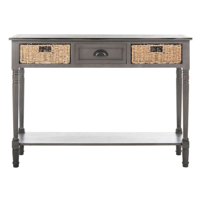 Console SAFAVIEH Edyth grise - 44,5 x 13,4 x 31,5 cm - 45 cm L x 13 cm P x 32 cm H