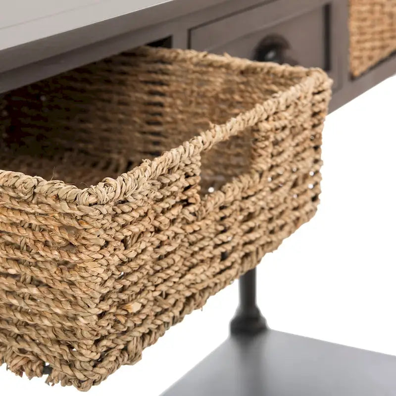 Console SAFAVIEH Edyth grise - 44,5 x 13,4 x 31,5 cm - 45 cm L x 13 cm P x 32 cm H