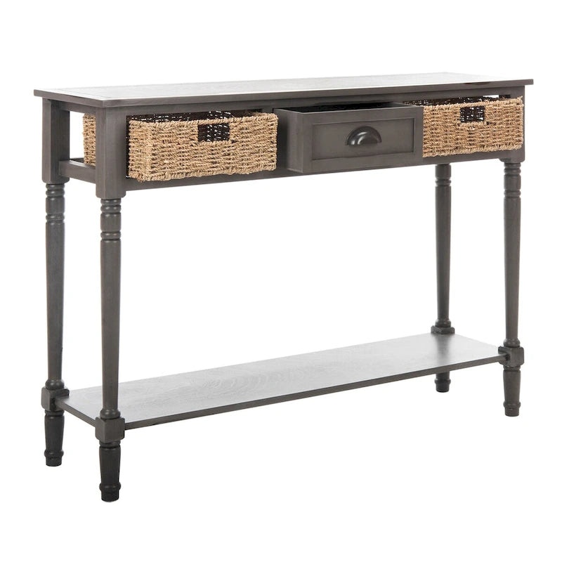 Console SAFAVIEH Edyth grise - 44,5 x 13,4 x 31,5 cm - 45 cm L x 13 cm P x 32 cm H