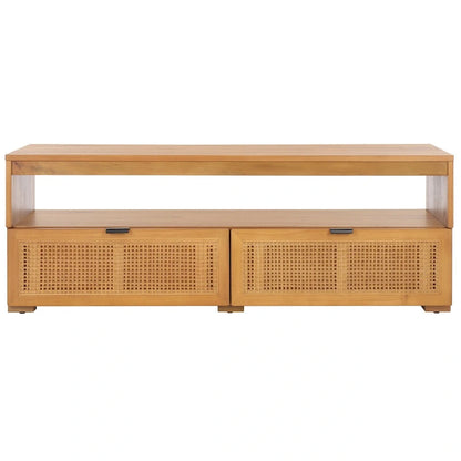 Meuble TV SAFAVIEH Kaitlyn à 2 tiroirs et 1 étagère (compatible avec les téléviseurs à écran plat jusqu'à 55 pouces) - 48 po L x 16 po P x 17 po H