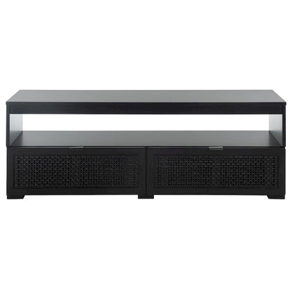 Meuble TV SAFAVIEH Kaitlyn à 2 tiroirs et 1 étagère (compatible avec les téléviseurs à écran plat jusqu'à 55 pouces) - 48 po L x 16 po P x 17 po H