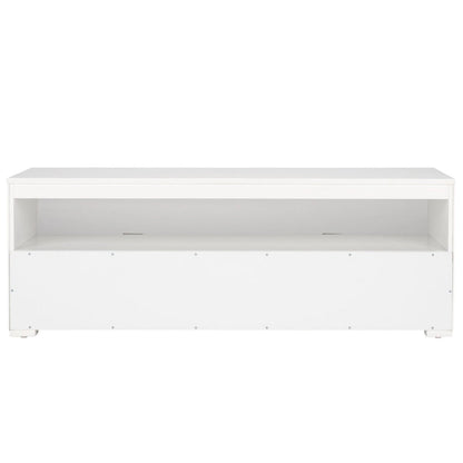 Meuble TV SAFAVIEH Kaitlyn à 2 tiroirs et 1 étagère (compatible avec les téléviseurs à écran plat jusqu'à 55 pouces) - 48 po L x 16 po P x 17 po H