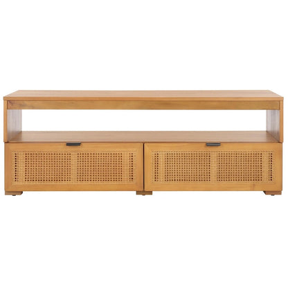 Meuble TV SAFAVIEH Kaitlyn à 2 tiroirs et 1 étagère (compatible avec les téléviseurs à écran plat jusqu'à 55 pouces) - 48 po L x 16 po P x 17 po H