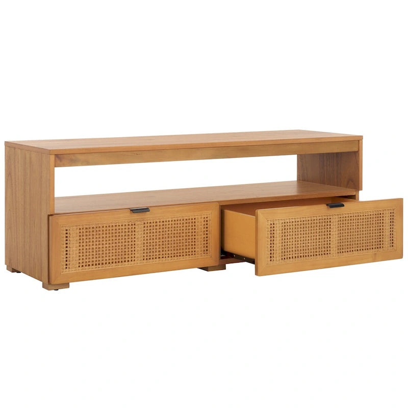 Meuble TV SAFAVIEH Kaitlyn à 2 tiroirs et 1 étagère (compatible avec les téléviseurs à écran plat jusqu'à 55 pouces) - 48 po L x 16 po P x 17 po H
