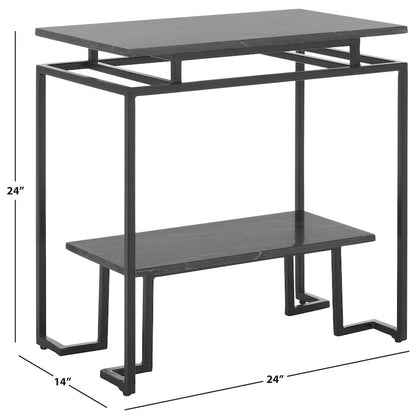 Table d'appoint rectangulaire à une étagère SAFAVIEH Malvina - 61 cm L x 36 cm P x 61 cm H
