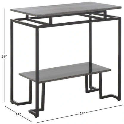 Table d'appoint rectangulaire à une étagère SAFAVIEH Malvina - 61 cm L x 36 cm P x 61 cm H