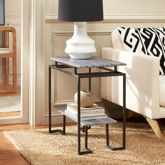 Table d'appoint rectangulaire à une étagère SAFAVIEH Malvina - 61 cm L x 36 cm P x 61 cm H