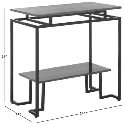 Table d'appoint rectangulaire à une étagère SAFAVIEH Malvina - 61 cm L x 36 cm P x 61 cm H