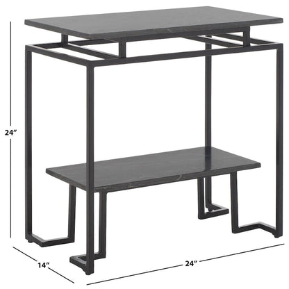 Table d'appoint rectangulaire à une étagère SAFAVIEH Malvina - 61 cm L x 36 cm P x 61 cm H
