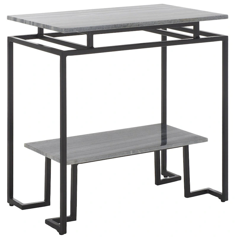 Table d'appoint rectangulaire à une étagère SAFAVIEH Malvina - 61 cm L x 36 cm P x 61 cm H