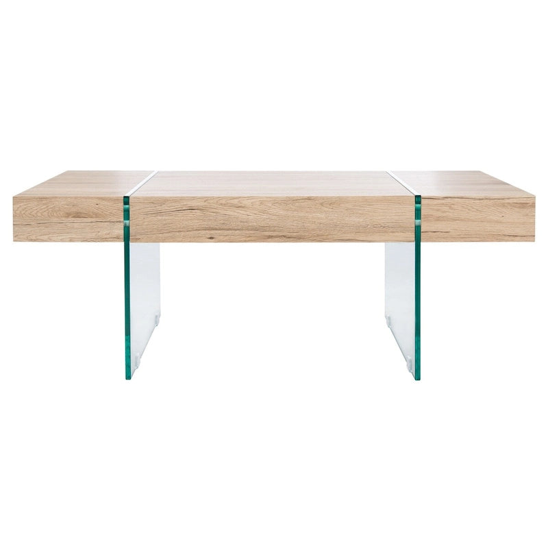 Table basse rectangulaire SAFAVIEH Pluma à pieds en verre - 43,3 cm L x 23,6 cm l x 15,7 cm H - 43 cm L x 24 cm P x 16 cm H