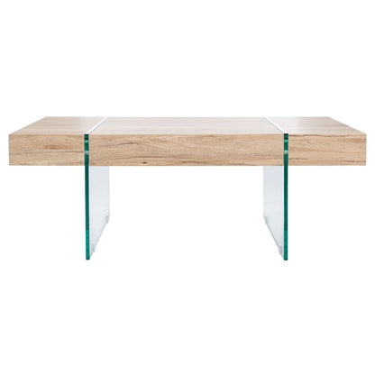 Table basse rectangulaire SAFAVIEH Pluma à pieds en verre - 43,3 cm L x 23,6 cm l x 15,7 cm H - 43 cm L x 24 cm P x 16 cm H