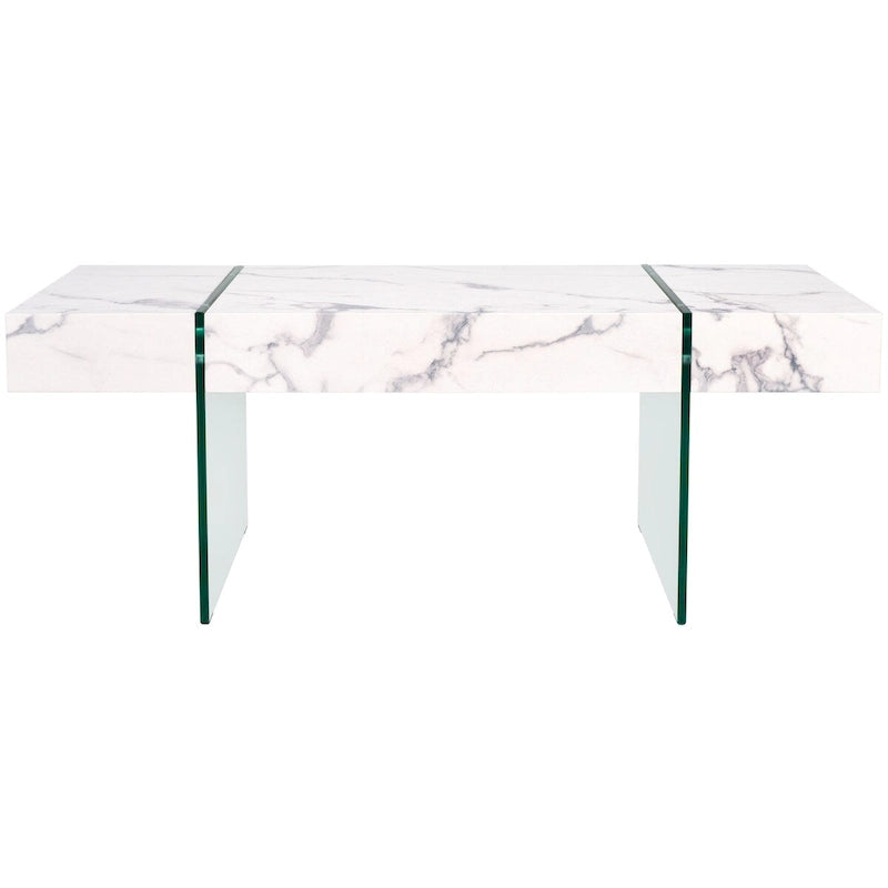 Table basse rectangulaire SAFAVIEH Pluma à pieds en verre - 43,3 cm L x 23,6 cm l x 15,7 cm H - 43 cm L x 24 cm P x 16 cm H