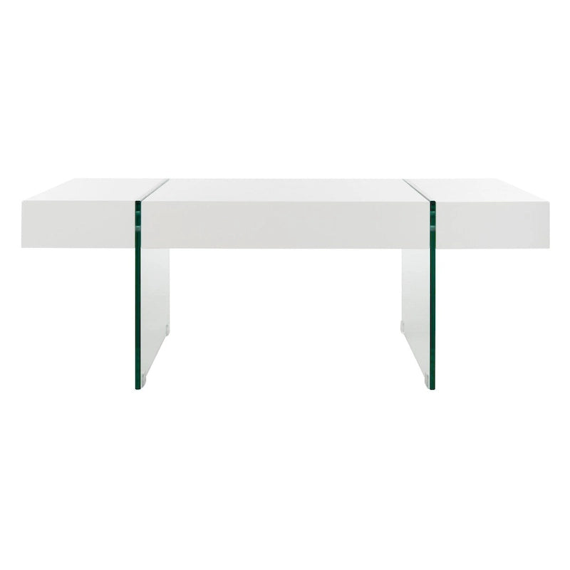 Table basse rectangulaire SAFAVIEH Pluma à pieds en verre - 43,3 cm L x 23,6 cm l x 15,7 cm H - 43 cm L x 24 cm P x 16 cm H