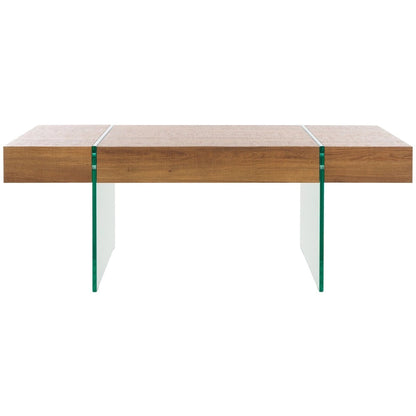 Table basse rectangulaire SAFAVIEH Pluma à pieds en verre - 43,3 cm L x 23,6 cm l x 15,7 cm H - 43 cm L x 24 cm P x 16 cm H