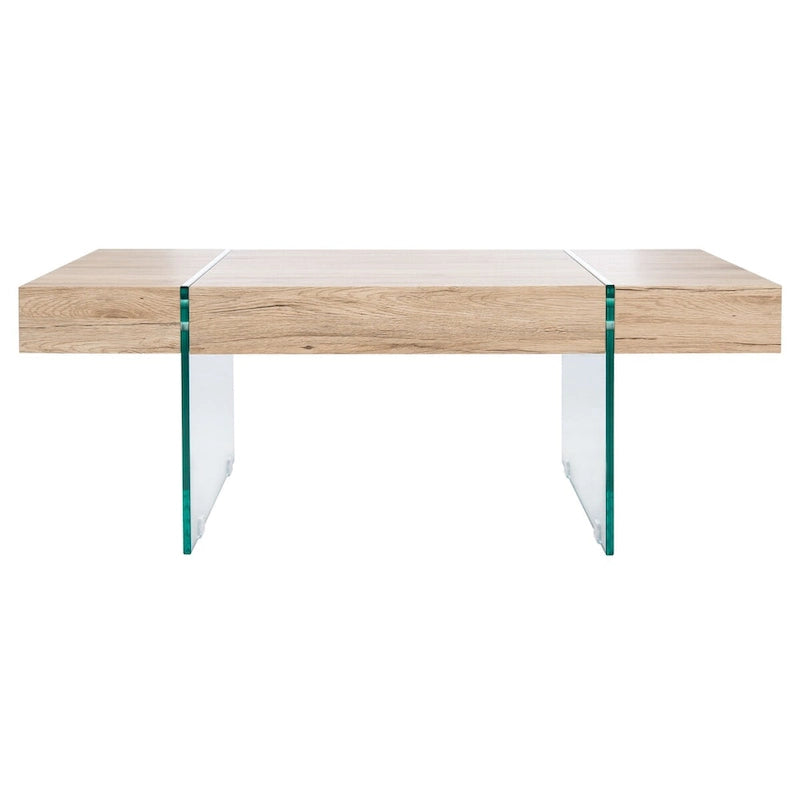 Table basse rectangulaire SAFAVIEH Pluma à pieds en verre - 43,3 cm L x 23,6 cm l x 15,7 cm H - 43 cm L x 24 cm P x 16 cm H