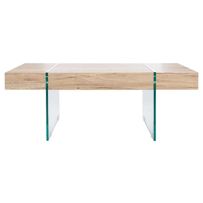 Table basse rectangulaire SAFAVIEH Pluma à pieds en verre - 43,3 cm L x 23,6 cm l x 15,7 cm H - 43 cm L x 24 cm P x 16 cm H