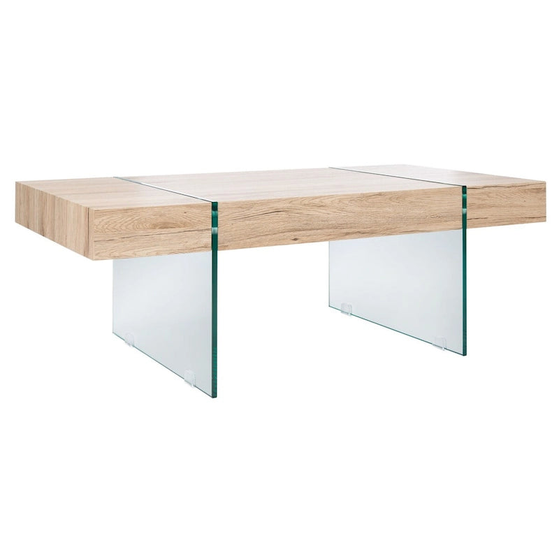 Table basse rectangulaire SAFAVIEH Pluma à pieds en verre - 43,3 cm L x 23,6 cm l x 15,7 cm H - 43 cm L x 24 cm P x 16 cm H