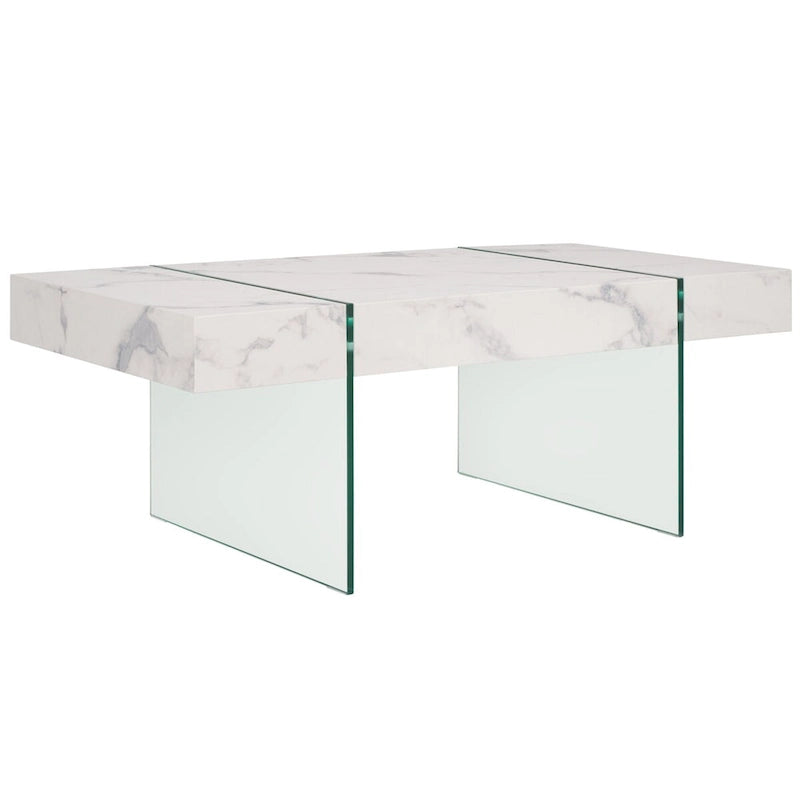 Table basse rectangulaire SAFAVIEH Pluma à pieds en verre - 43,3 cm L x 23,6 cm l x 15,7 cm H - 43 cm L x 24 cm P x 16 cm H
