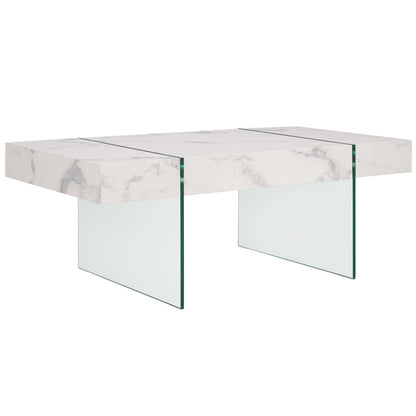 Table basse rectangulaire SAFAVIEH Pluma à pieds en verre - 43,3 cm L x 23,6 cm l x 15,7 cm H - 43 cm L x 24 cm P x 16 cm H