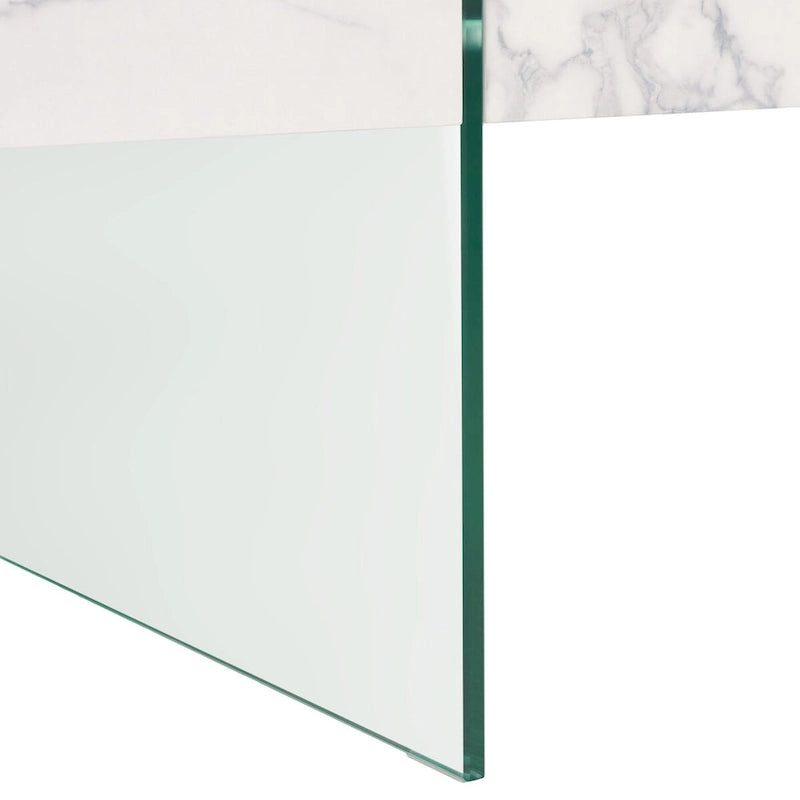 Table basse rectangulaire SAFAVIEH Pluma à pieds en verre - 43,3 cm L x 23,6 cm l x 15,7 cm H - 43 cm L x 24 cm P x 16 cm H