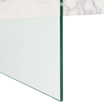 Table basse rectangulaire SAFAVIEH Pluma à pieds en verre - 43,3 cm L x 23,6 cm l x 15,7 cm H - 43 cm L x 24 cm P x 16 cm H