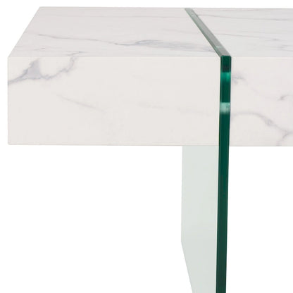 Table basse rectangulaire SAFAVIEH Pluma à pieds en verre - 43,3 cm L x 23,6 cm l x 15,7 cm H - 43 cm L x 24 cm P x 16 cm H