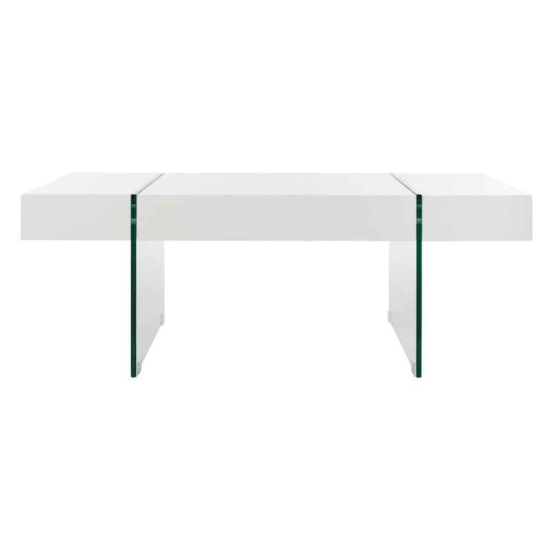 Table basse rectangulaire SAFAVIEH Pluma à pieds en verre - 43,3 cm L x 23,6 cm l x 15,7 cm H - 43 cm L x 24 cm P x 16 cm H