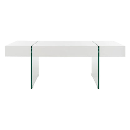 Table basse rectangulaire SAFAVIEH Pluma à pieds en verre - 43,3 cm L x 23,6 cm l x 15,7 cm H - 43 cm L x 24 cm P x 16 cm H